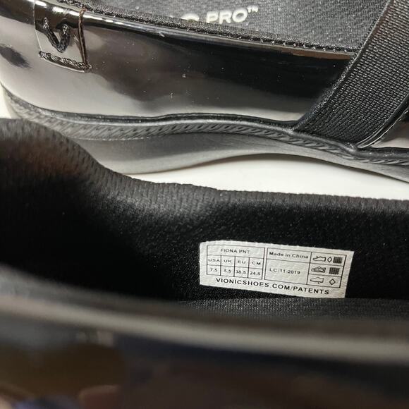 Vionic Pro Fiona Slip On Shoes Black Patent Sz 7.5 Nursing Hospital Med Non Slip - Picture 3 of 9